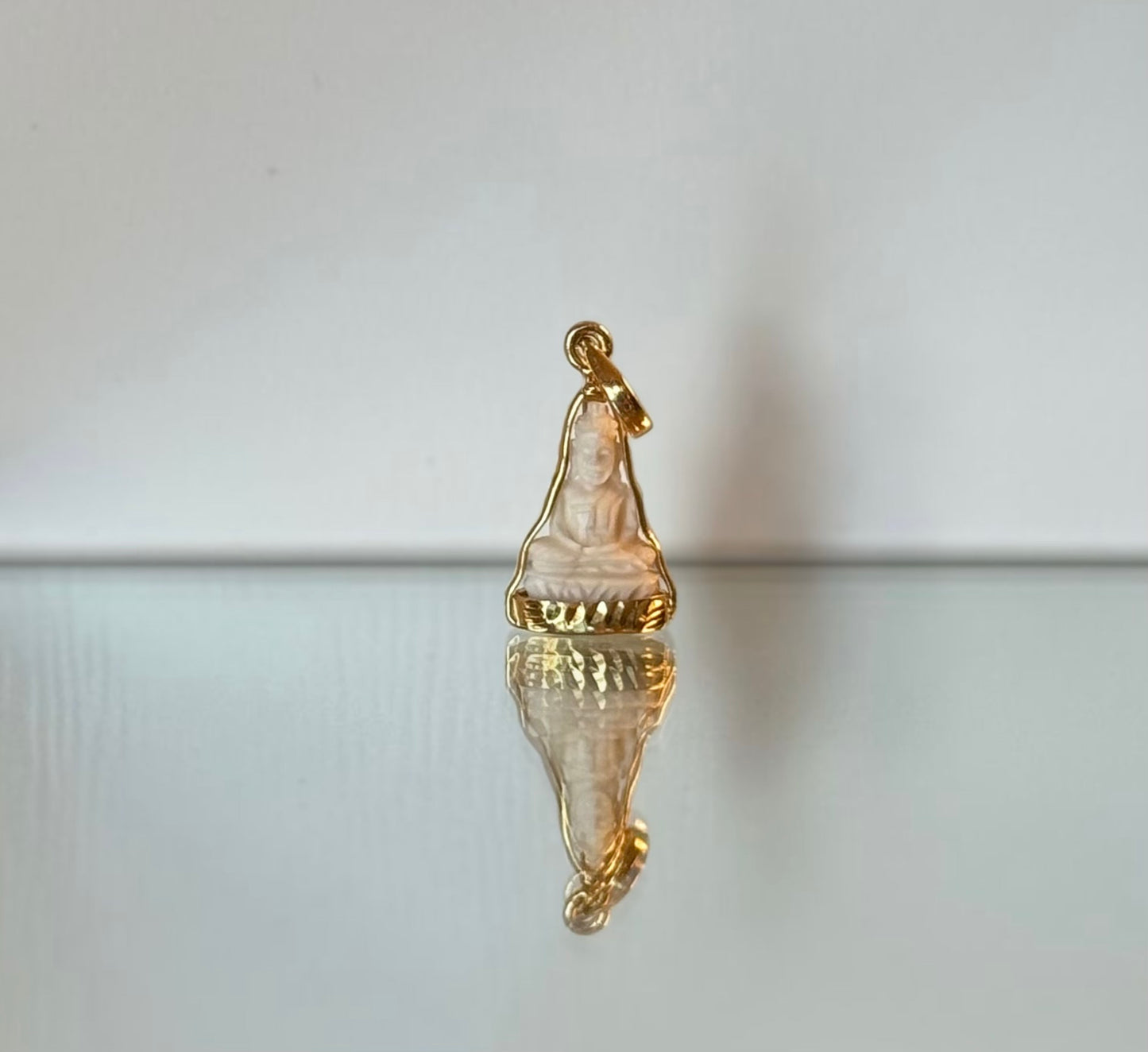Dainty Cow Bone Buddha Pendant | Limited Stock