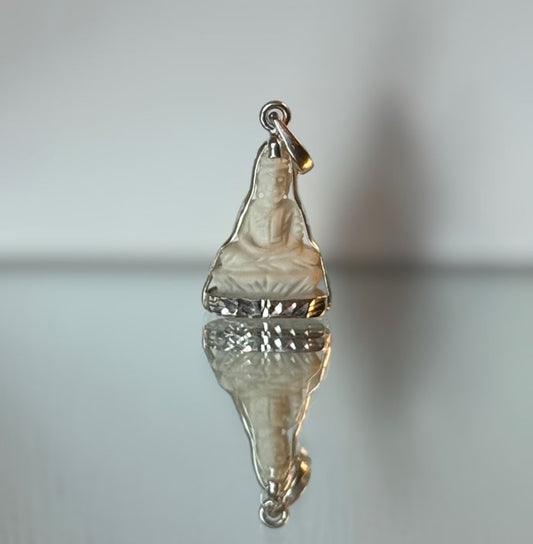 Dainty Cow Bone Buddha Pendant in Silver | Limited Stock