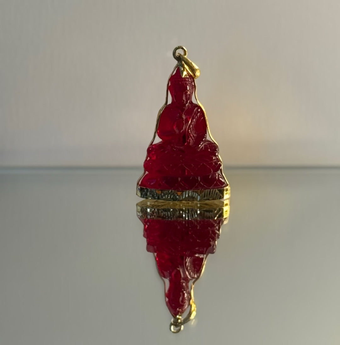 Deep Red Buddha Pendant | Limited Stock
