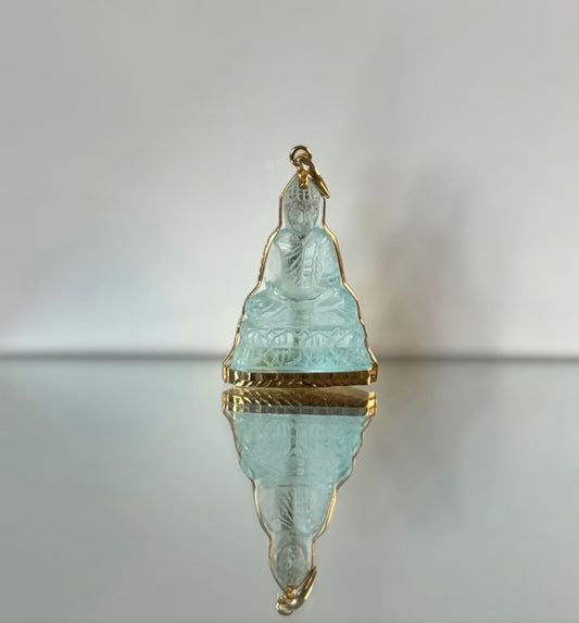 Sea Glass Blue Buddha Pendant | Limited Stock
