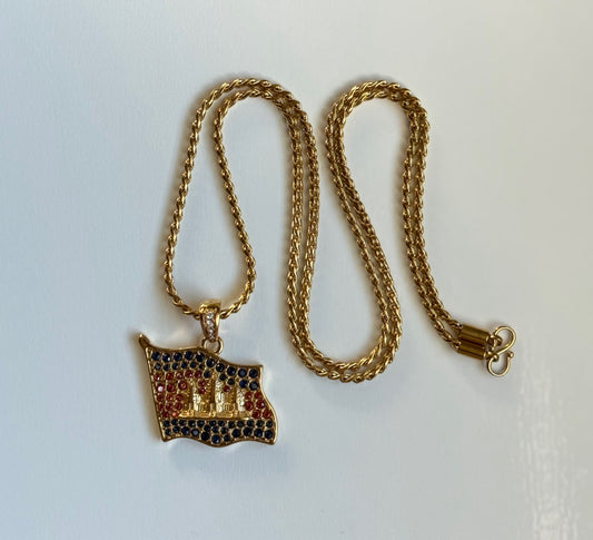 Cambodia Waving Flag Pendant