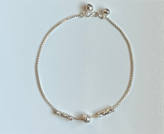 Ka'ta Anklet in Silver | Two Delicate Bell Charms
