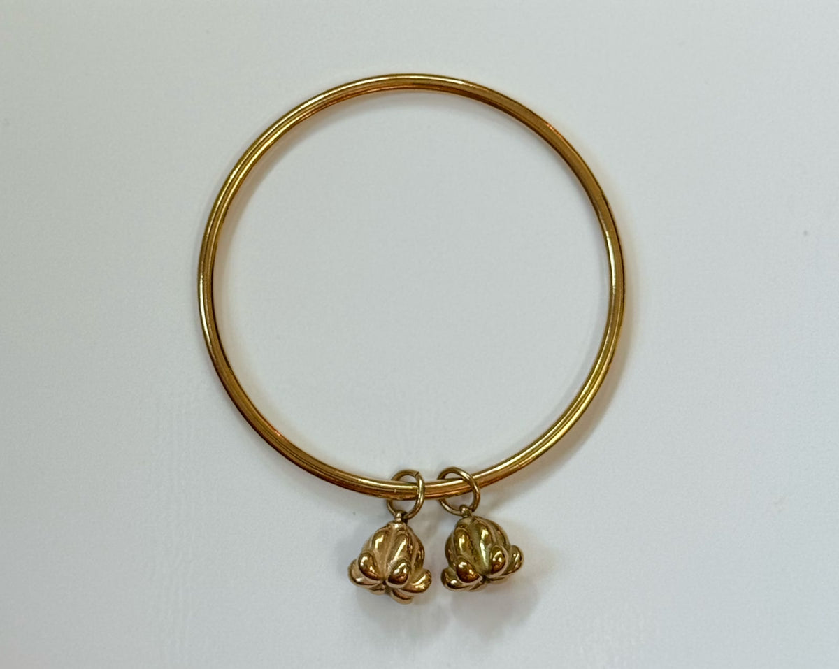 Khmer Bangle | Two Pka Reak Charms